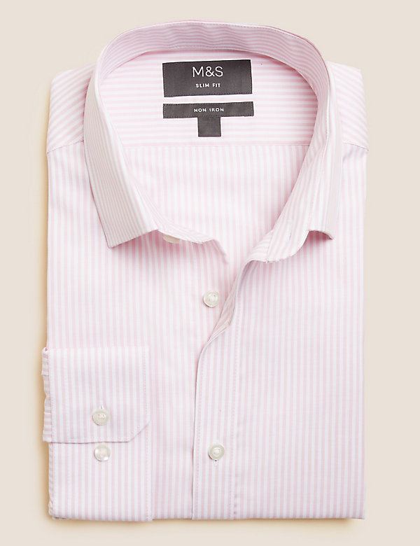 Schmal geschnittenes, bügelfreies Oxford-Hemd aus reiner Baumwolle - DE