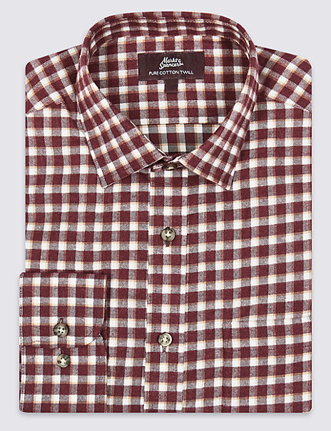 Pure Cotton Twill Regular Fit Shirt | M&S Collection | M&S