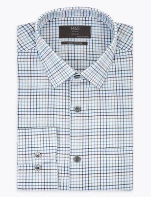 Regular Fit Brushed Cotton Checked Shirt 