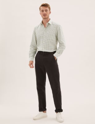 

M&S Collection Camisa de algodón cepillado de cuadros de ajuste estándarMens - Multi, Multi