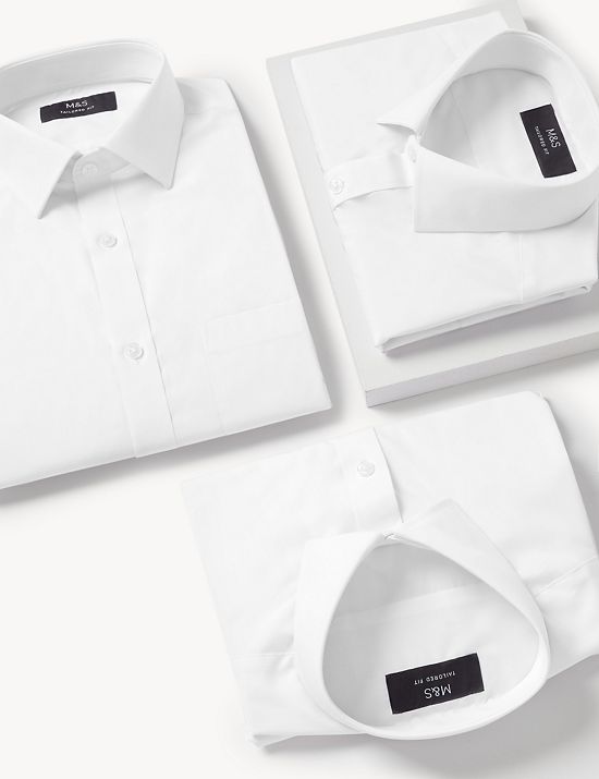 Set van 3 overhemden met korte mouwen en uitstekende pasvorm