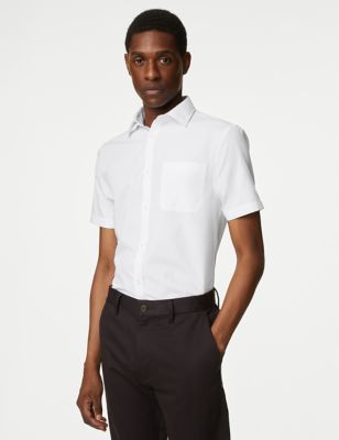 M&S Mens 3 Pack Skinny Fit Short Sleeve Shirts