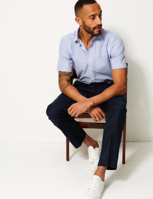 marks and spencer short sleeve formal shirts