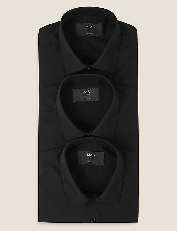 Set van 3 overhemden met elegante snit en korte mouwen - BE