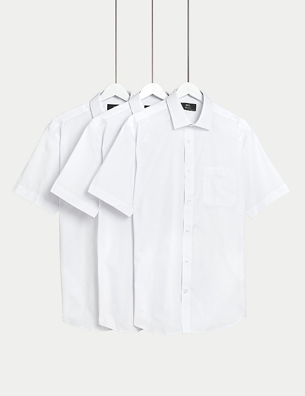 3pk Regular Fit Easy Iron Short Sleeve Shirts - GR