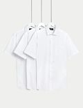 Set van 3 makkelijk strijkbare overhemden met korte mouwen en normale pasvorm