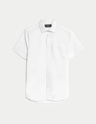 Skinny Fit Easy Iron Cotton Blend Shirt - HU