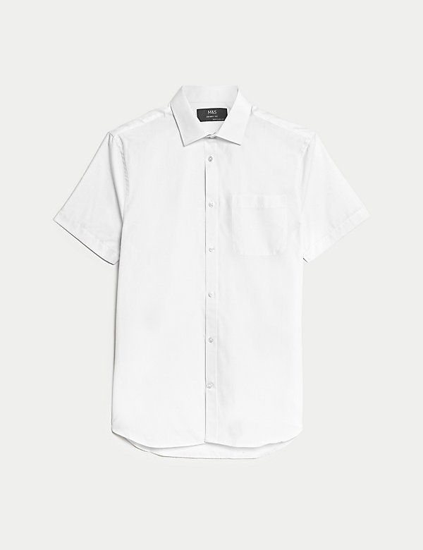 Skinny Fit Easy Iron Cotton Blend Shirt - NO