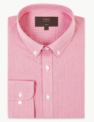 Cotton Blend Slim Fit Shirt | M&S Collection | M&S