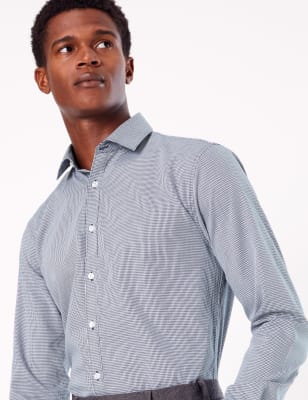 Chemise coupe tr&egrave;s cintr&eacute;e textur&eacute;e &agrave; carreaux