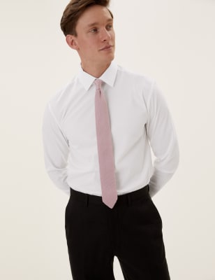 

Mens M&S Collection Slim Fit Cotton Shirt with Stretch - White, White