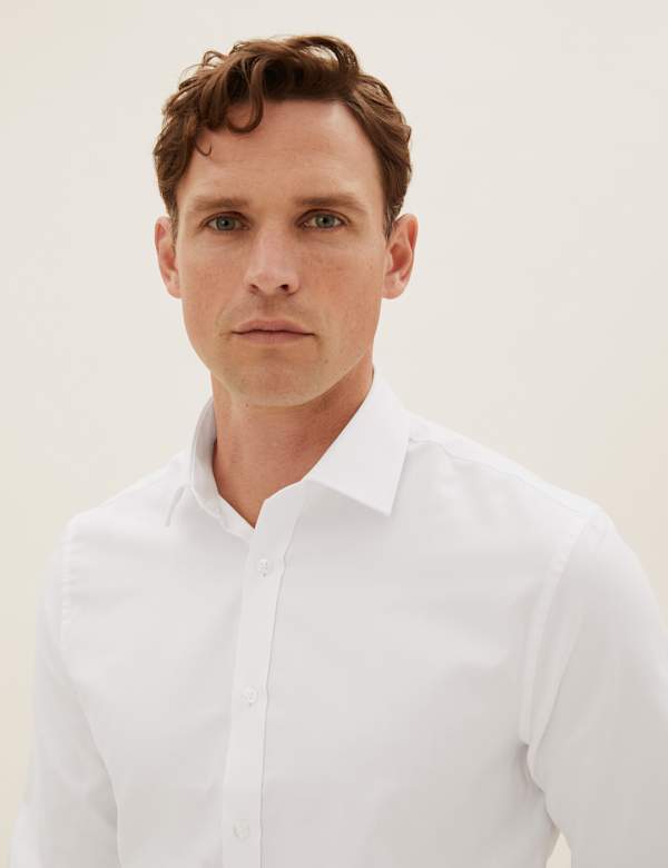 Tailored Fit Textured Easy Iron Shirt