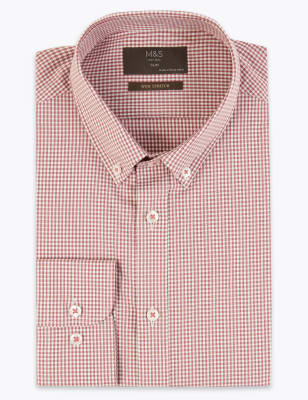 Slim Fit Easy Iron Cotton Rich Check Shirt | M&S Collection | M&S