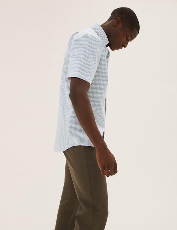 Regular Fit Checked Easy Iron Shirt