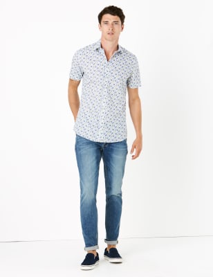 marks and spencer short sleeve formal shirts