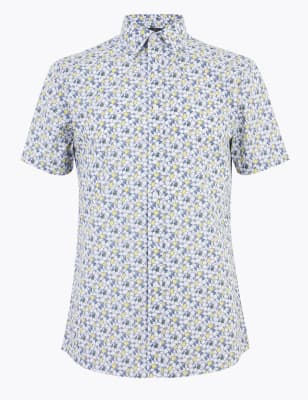 marks and spencer short sleeve formal shirts