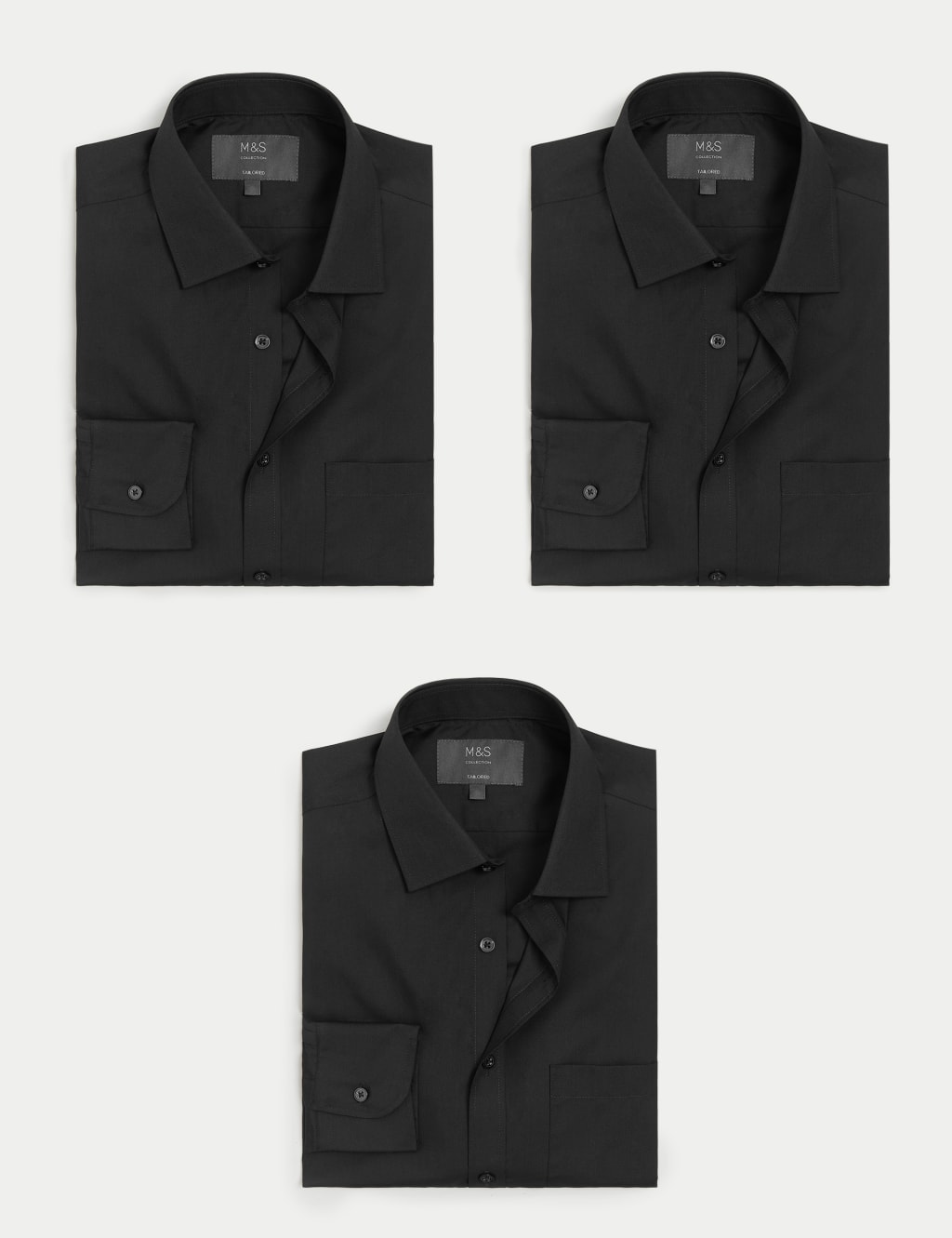 3pk Tailored Fit Long Sleeve Shirts image 1
