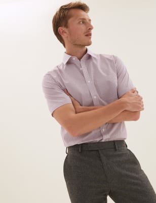 marks and spencer short sleeve formal shirts