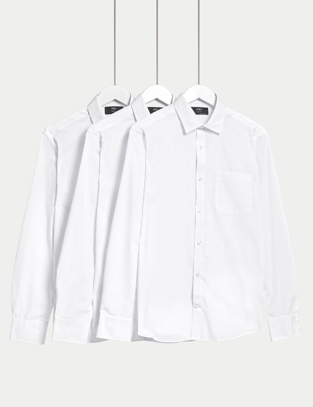 Shorter Length 3pk Slim Fit Long Sleeve Shirts image 1