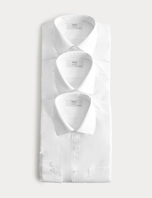 3 Pack Slim Fit Long Sleeve Shirts