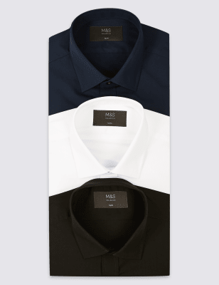 m and s slim fit shirts