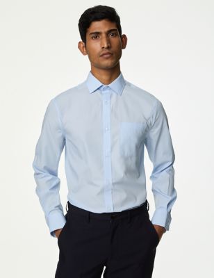 M&S Mens 3 Pack Tailored Fit Long Sleeve Shirts