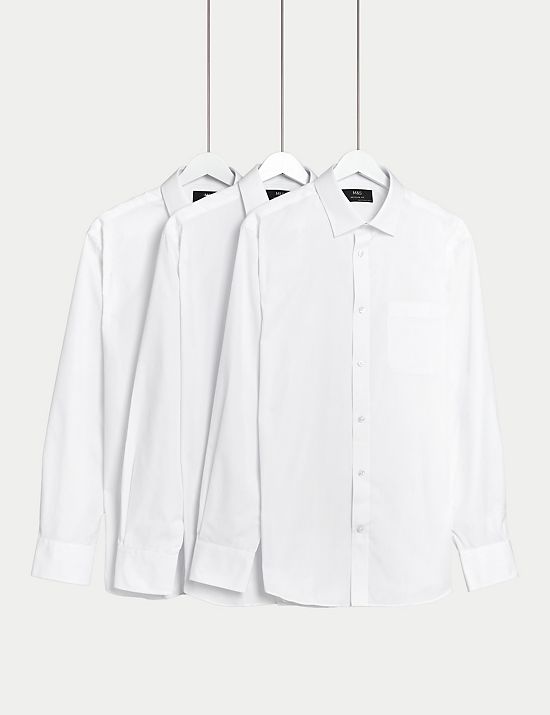 Pack de 3 camisas de manga larga de ajuste estándar