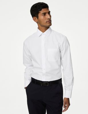 M&S Mens 3 Pack Regular Fit Long Sleeve Shirts