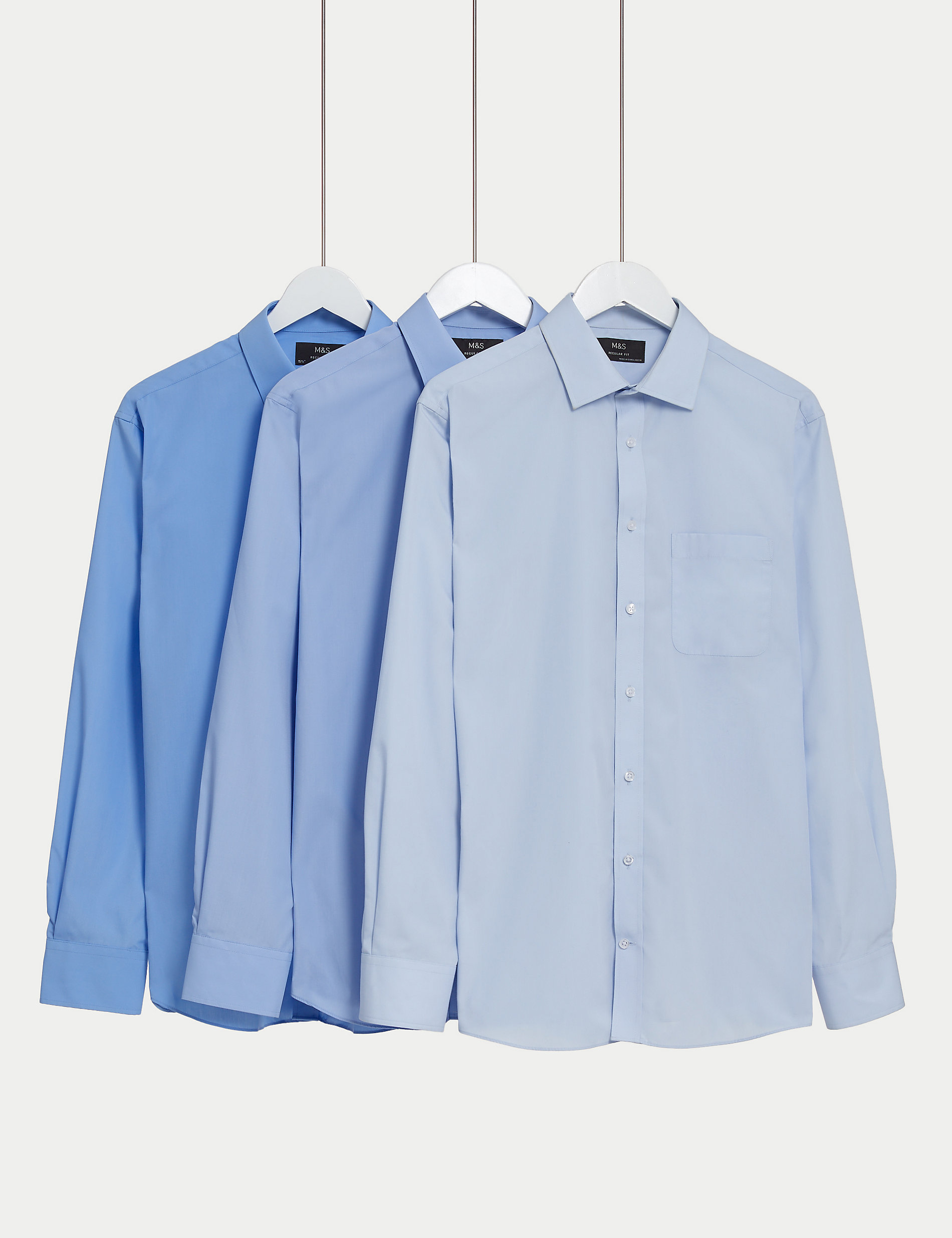 Lot de 3&nbsp;chemises à manches longues en coton mélangé coupe standard