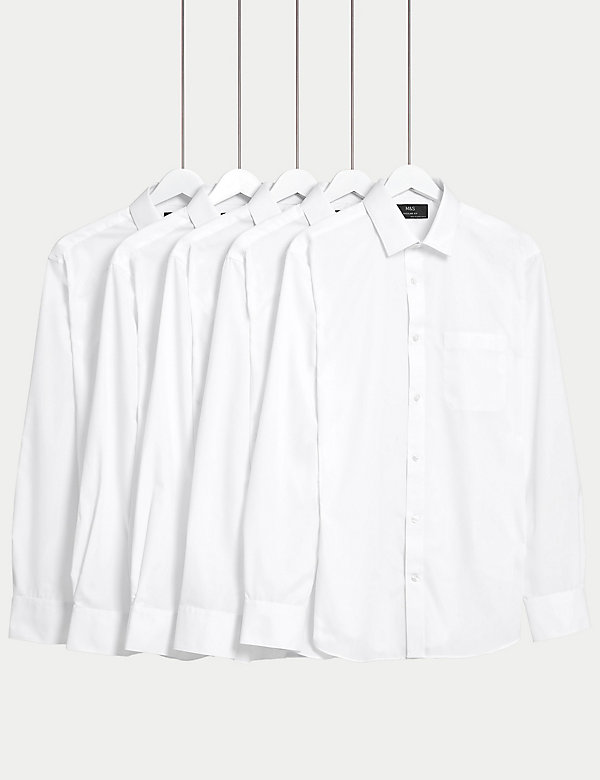 5 Pack Regular Fit Long Sleeve Shirts