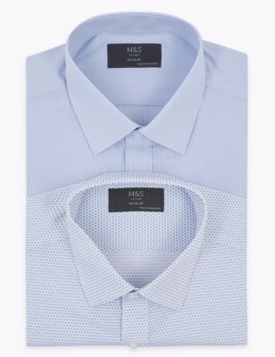  Lot de 2 chemises coupe standard avec imprimé - Blue Mix