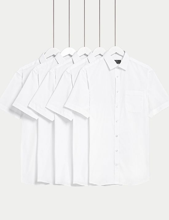 5pk Regular Fit Easy Iron Short Sleeve Shirts