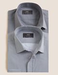 2pk Regular Fit Cotton Blend Printed Shirts