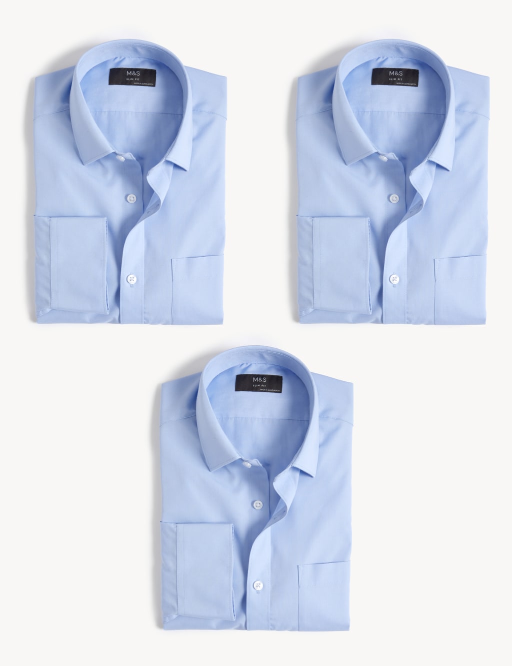 3pk Slim Fit Easy Iron Long Sleeve Shirts image 1
