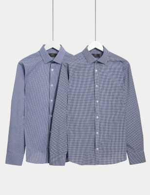 2pk Slim Fit Easy Iron Long Sleeve Shirts