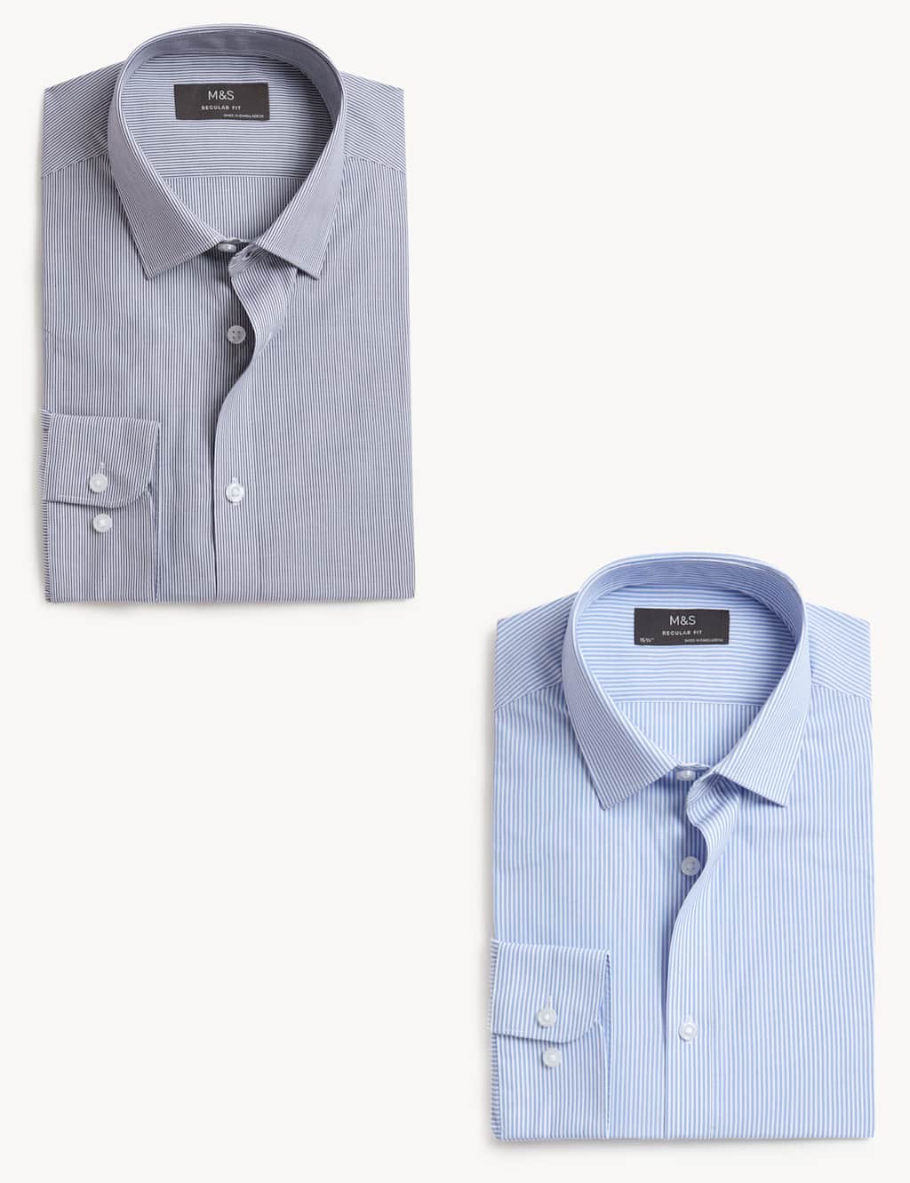 2pk Regular Fit Striped Long Sleeve Shirts image 1