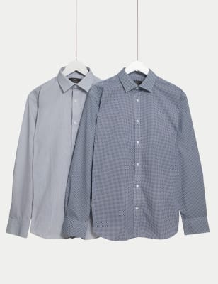 2pk Regular Fit Easy Iron Long Sleeve Shirts - CA