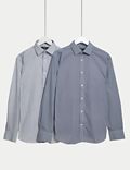 2pk Regular Fit Printed Long Sleeve Shirts