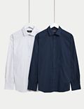 2pk Regular Fit Easy Iron Polka Dot Long Sleeve Shirts