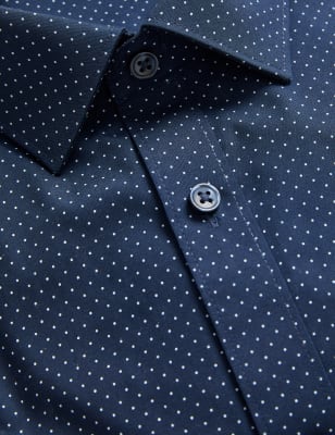 2pk Regular Fit Polka Dot Easy Iron Long Sleeve Shirts