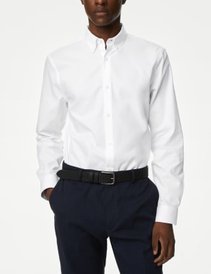 Mens white shirt with black outlet buttons