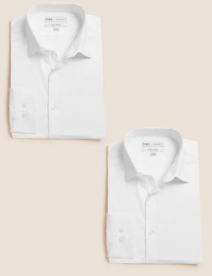Lot de 2&nbsp;chemises coupe standard 100&nbsp;% coton - CH