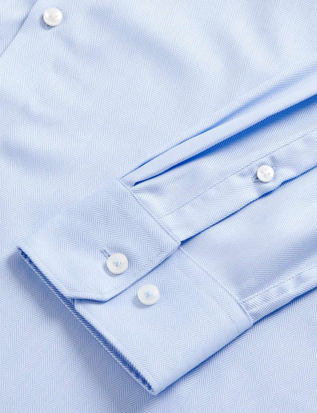 Regular Fit Pure Cotton Herringbone Shirt image 7
