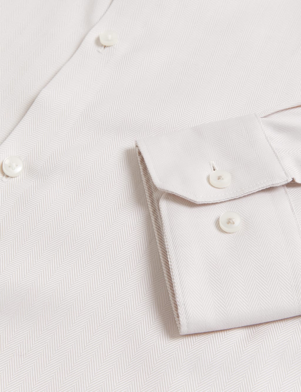 Regular Fit Pure Cotton Herringbone Shirt image 7