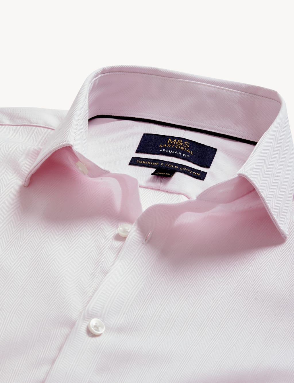 Regular Fit Pure Cotton Herringbone Shirt image 8