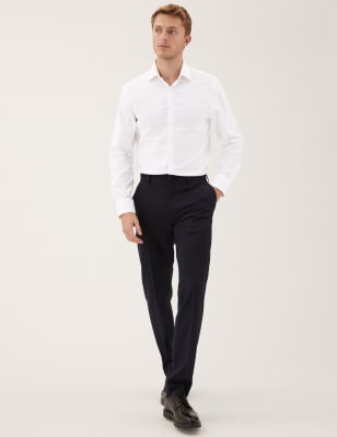 

M&S Collection Camisa de sarga de algodón de corte sastreMens - White, White