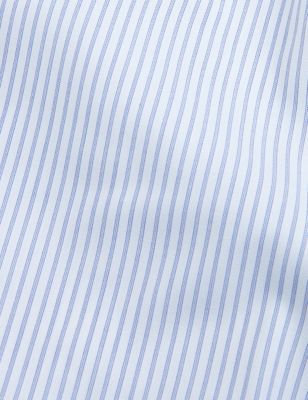 

Mens M&S SARTORIAL Slim Fit Pure Cotton Twill Striped Shirt - White Mix, White Mix