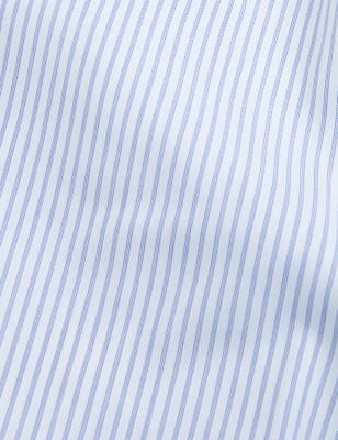 

Mens M&S SARTORIAL Slim Fit Pure Cotton Twill Striped Shirt - White Mix, White Mix