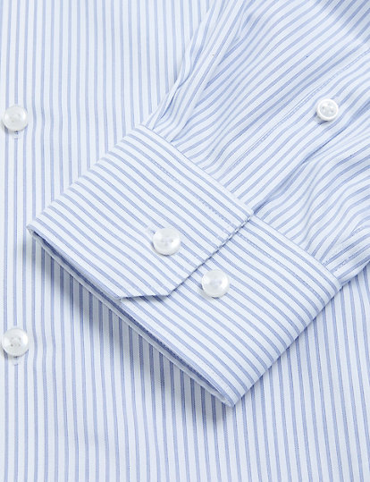 Slim Fit Pure Cotton Twill Striped Shirt