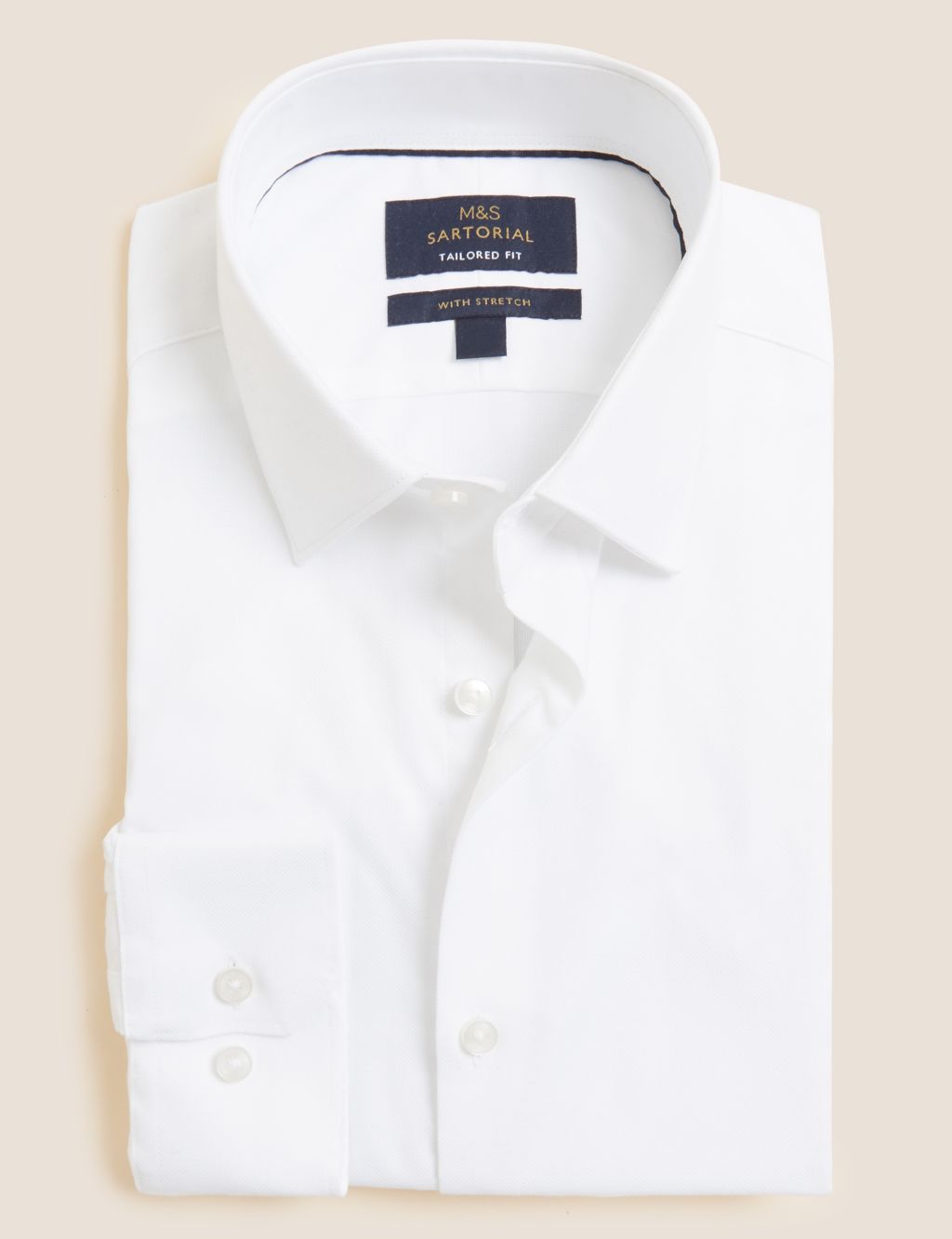 Tailored Fit Cotton Rich Stretch Shirt image 2